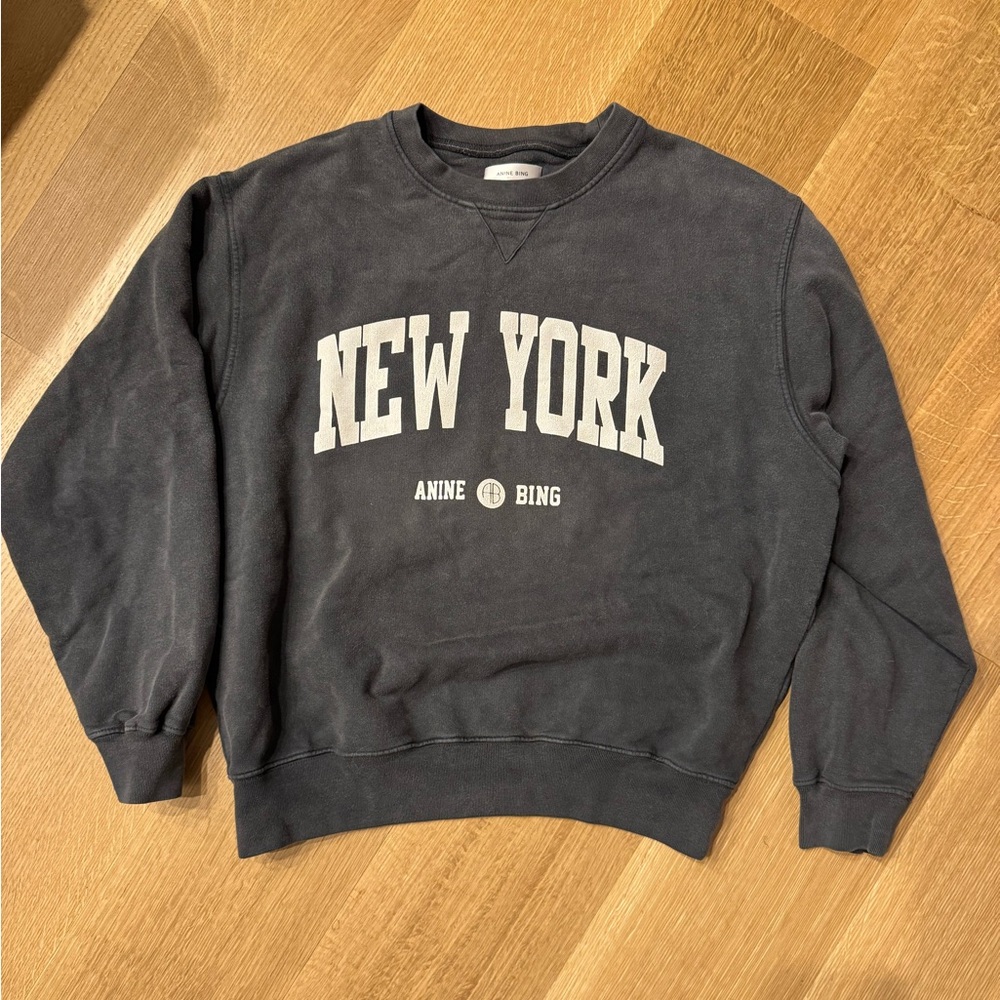 Anine Bing Gray Crewneck Sweater - small
